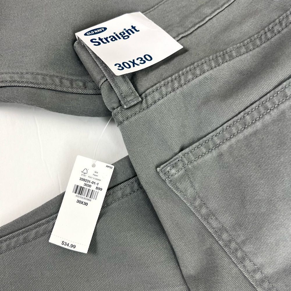 Old Navy Men's Slate Gray Straight Jeans - Picture 3 of 5